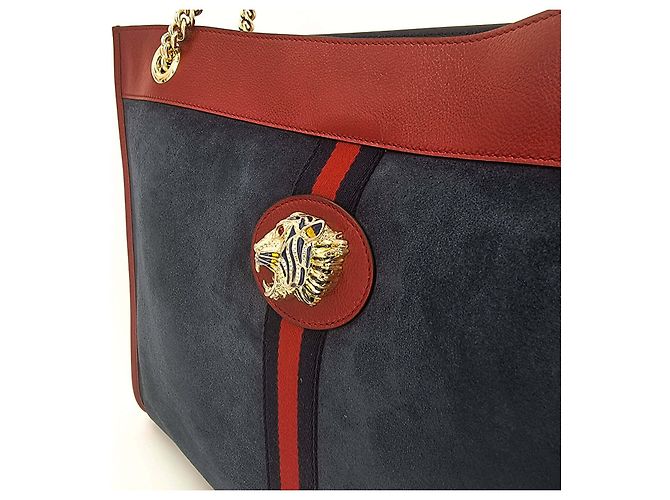 Gucci Maxi Rajah Tote Azul y Rojo - vista 4