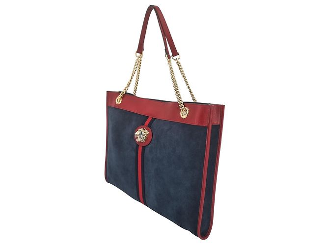 Gucci Maxi Rajah Tote Azul y Rojo - vista 6