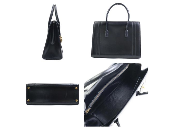 Hermès Bolso Hermes Drag 27 en cuero de ternera negro - vista 2