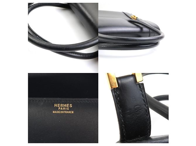 Hermès Bolso Hermes Drag 27 en cuero de ternera negro - vista 5
