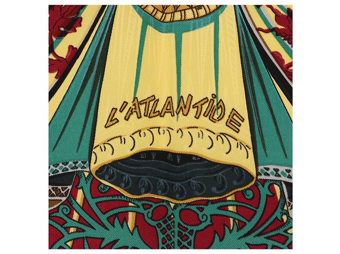 Foulard Hermès Carré 90 "L ATLANTIDE" 100% Seta Nero - vista 10