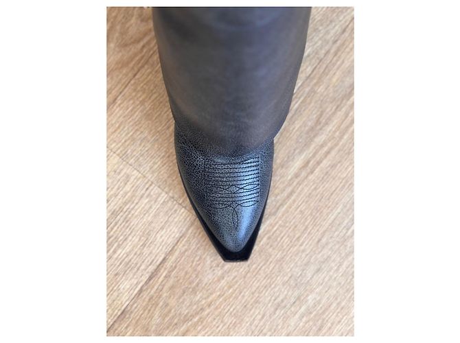 Botines Givenchy Shark Lock Cowboy de cuero negro - vista 4