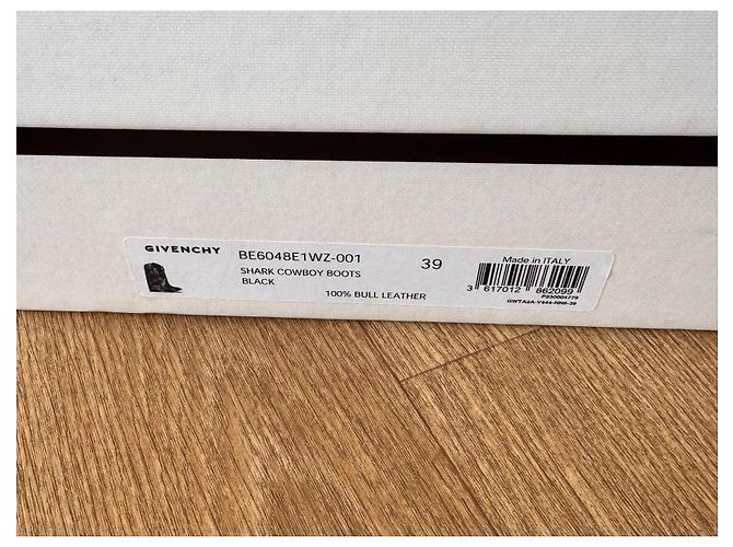 Botines Givenchy Shark Lock Cowboy de cuero negro - vista 9