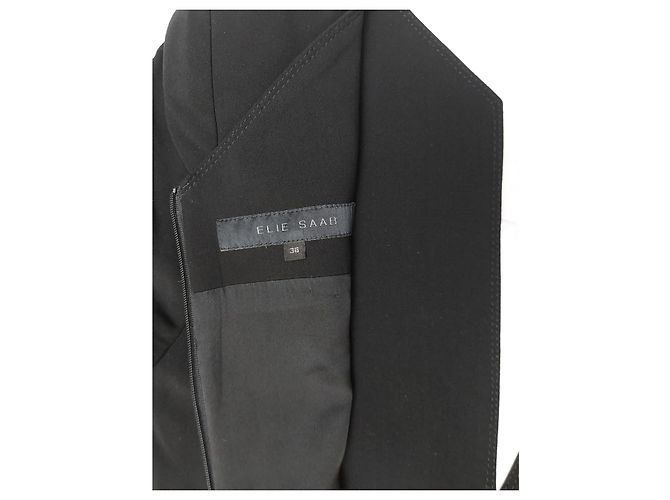 Elie Saab Wollkleid Schwarz Größe 38 - Ansicht 2