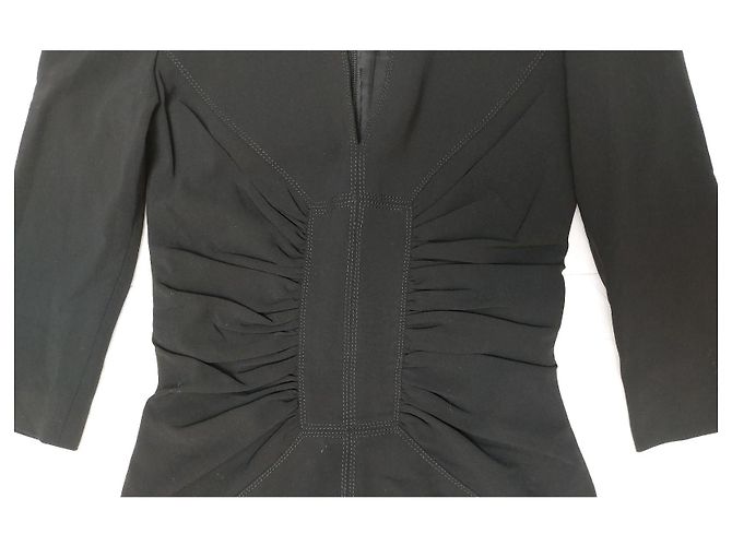Elie Saab Wollkleid Schwarz Größe 38 - Ansicht 4