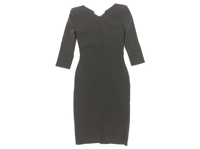 Elie Saab Wollkleid Schwarz Größe 38 - Ansicht 5