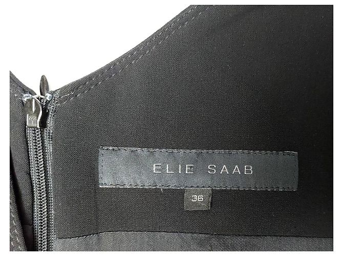 Elie Saab Wollkleid Schwarz Größe 38 - Ansicht 6