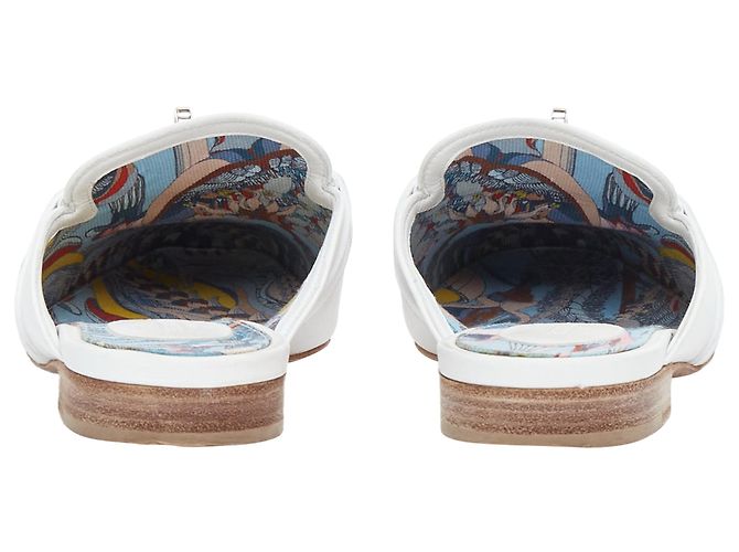 Kelly Mules mit Drehverschluss aus Kalbsleder von Hermès Weiß - Ansicht 5