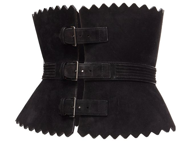 Alaïa Cintura statement in pelle scamosciata con ampie scallop di Azzedine Alaia - vista 2