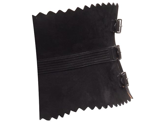 Alaïa Cintura statement in pelle scamosciata con ampie scallop di Azzedine Alaia - vista 4