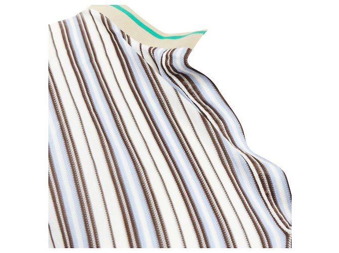 Polo a maniche lunghe a righe crema Miu Miu - vista 2