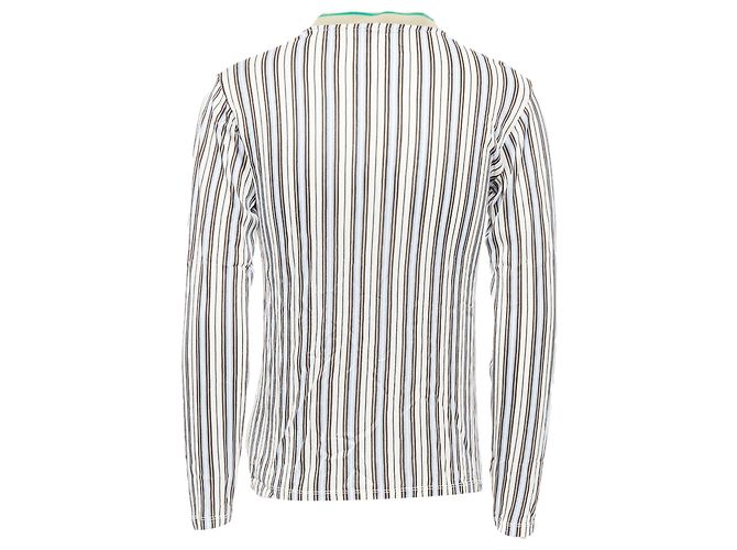 Polo a maniche lunghe a righe crema Miu Miu - vista 5