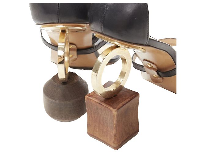 Architektonischer Holzblockring Jacquemus mit Riemchenabsatz - Ansicht 5