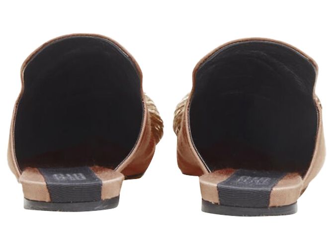 SANAYI 313 Sanayi Silberstoff bestickte Babouche Slipper Braun Beige - Ansicht 5