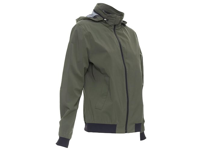 Trim Hermès Giacca a vento con cappuccio e zip in misto poliamide khaki Hermes Ponant Verde Cachi - vista 4