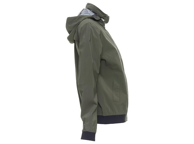 Trim Hermès Giacca a vento con cappuccio e zip in misto poliamide khaki Hermes Ponant Verde Cachi - vista 5