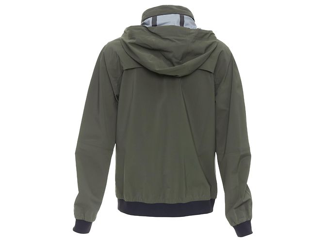Trim Hermès Giacca a vento con cappuccio e zip in misto poliamide khaki Hermes Ponant Verde Cachi - vista 6