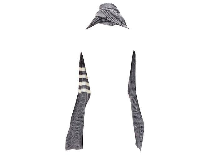 Cachecol longo com bolso e listras de 4 barras estreladas Thom Browne - vista 5