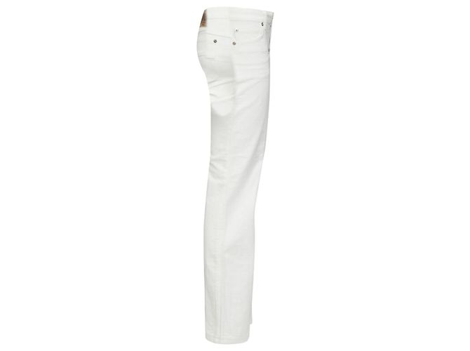 Jeans bootcut in denim jacquard con monogramma Louis Vuitton Bianco - vista 4