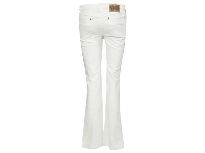 Jeans bootcut in denim jacquard con monogramma Louis Vuitton Bianco - vista 5