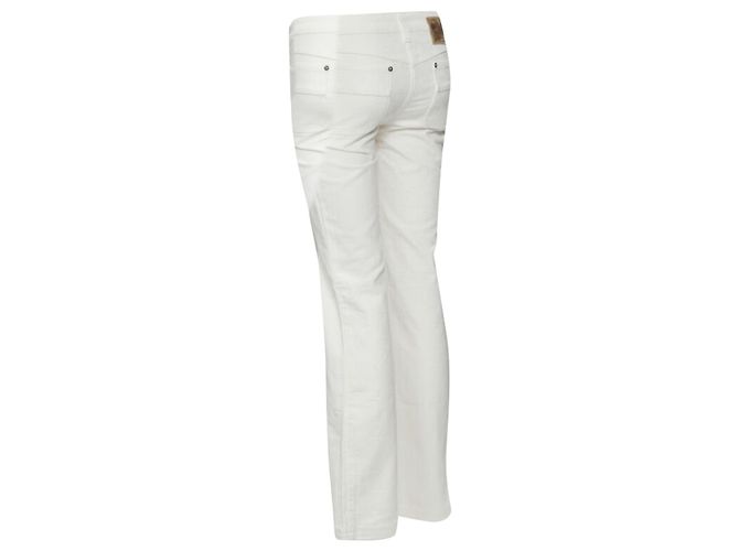 Jeans bootcut in denim jacquard con monogramma Louis Vuitton Bianco - vista 6