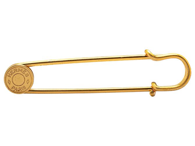 Spilla di sicurezza Clou de Selle in oro placcato Hermès D'oro - vista 2