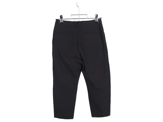 Balmain Drapierte gerade cropped Hose aus schwarzer Wolle - Ansicht 5