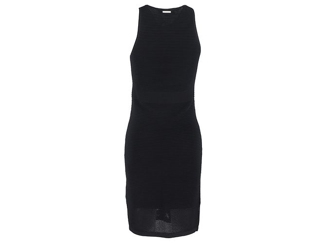 Vestido mini de viscosa negra con cuello halter de punto de Michael Kors Negro - vista 3