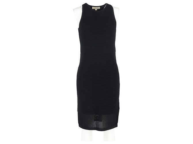 Vestido mini de viscosa negra con cuello halter de punto de Michael Kors Negro - vista 4