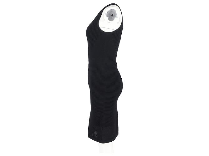 Vestido mini de viscosa negra con cuello halter de punto de Michael Kors Negro - vista 5