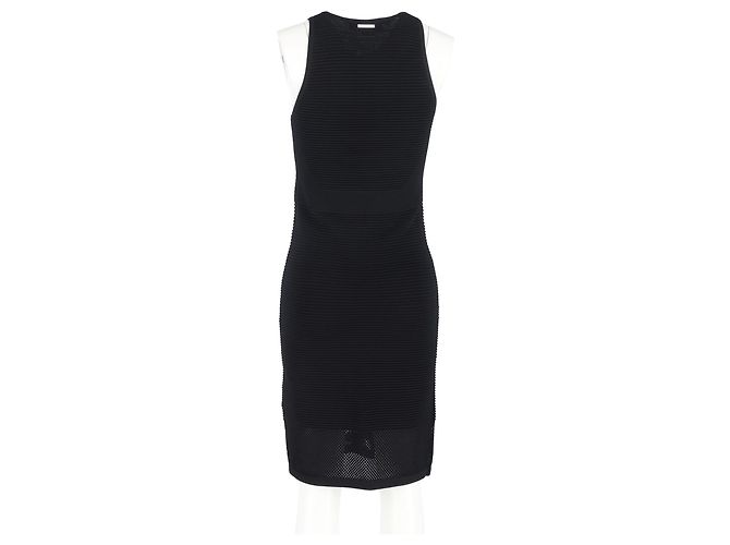 Vestido mini de viscosa negra con cuello halter de punto de Michael Kors Negro - vista 6