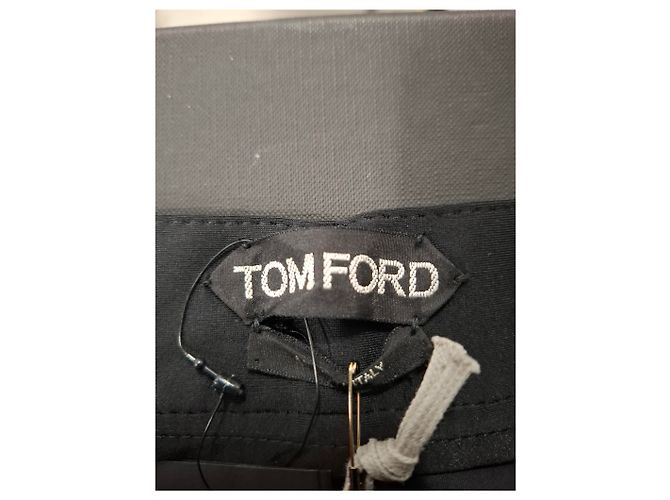 Pantalones rectos Tom Ford en algodón negro - vista 6