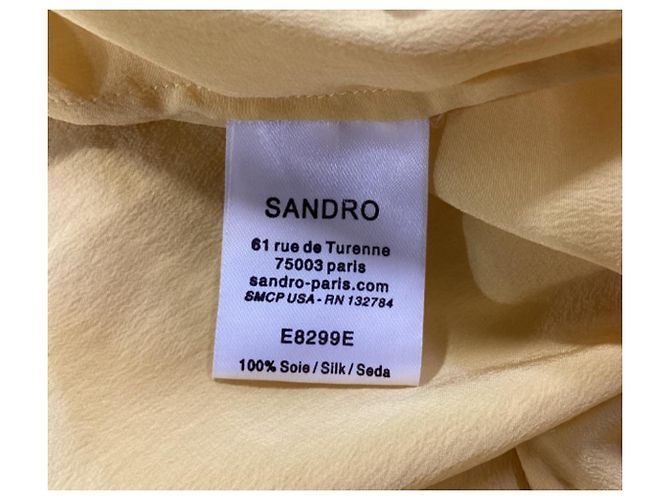 Blusa a maniche fluide Sandro in seta gialla Giallo - vista 11