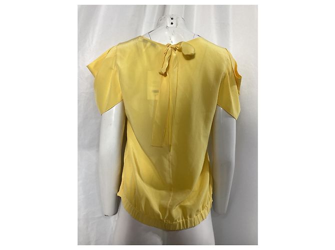 Blusa a maniche fluide Sandro in seta gialla Giallo - vista 12