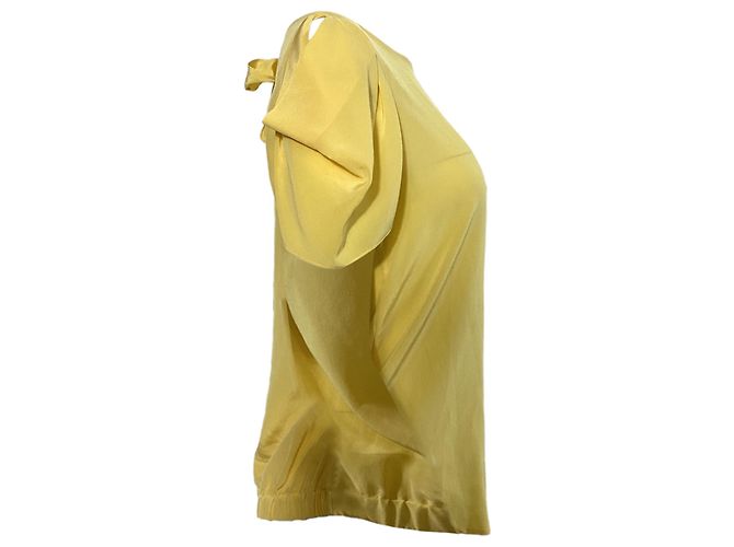 Blusa a maniche fluide Sandro in seta gialla Giallo - vista 2