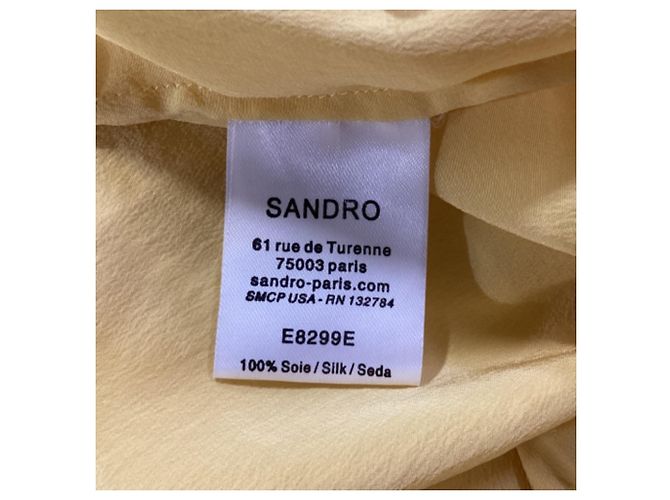 Blusa a maniche fluide Sandro in seta gialla Giallo - vista 5