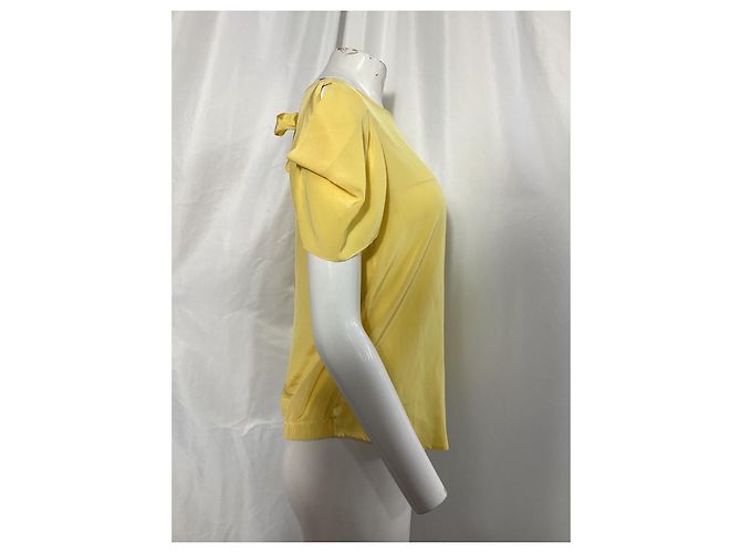 Blusa a maniche fluide Sandro in seta gialla Giallo - vista 8