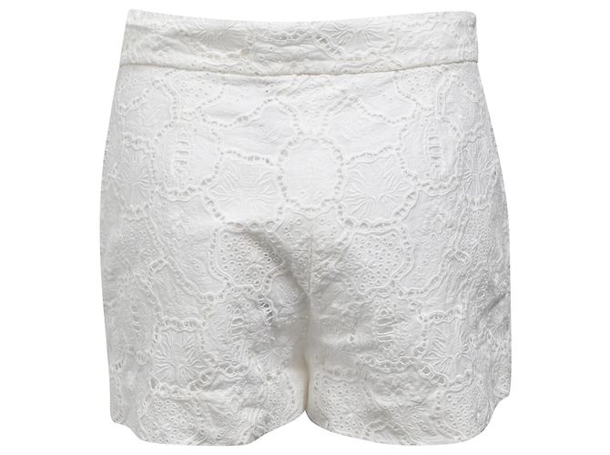 Shorts de crochê Christian Dior em algodão branco - vista 3