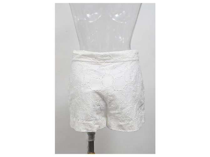 Shorts de crochê Christian Dior em algodão branco - vista 7