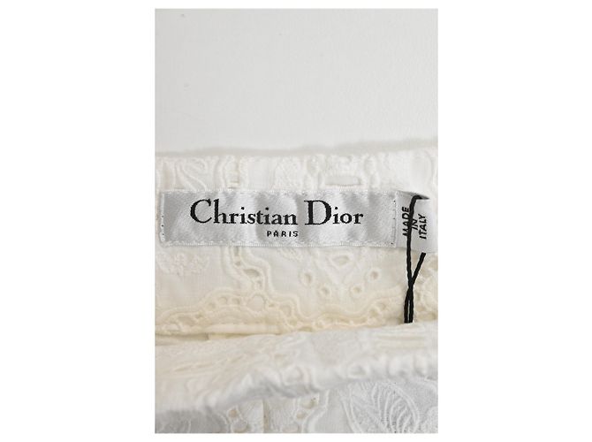Shorts de crochê Christian Dior em algodão branco - vista 8