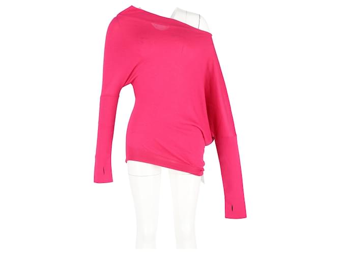 Tom Ford einseitiger asymmetrischer Pullover aus rosa Kaschmir Pink - Ansicht 4