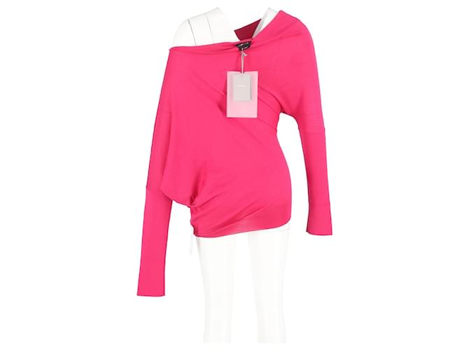 Tom Ford einseitiger asymmetrischer Pullover aus rosa Kaschmir Pink - Ansicht 6
