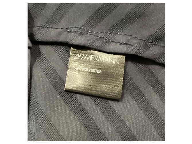 Zimmermann Mesh Striped Blouse in Navy Blue Polyester - view 4
