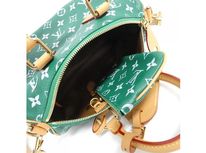 Borsa Boston Louis Vuitton Monogram Speedy P9 Bandoliera 25cm Verde - vista 8