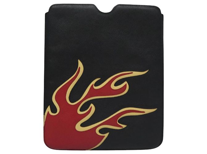 Saffiano PRADA iPad-Hülle aus schwarzem Safiano-Leder Auth bs22372 - Ansicht 13