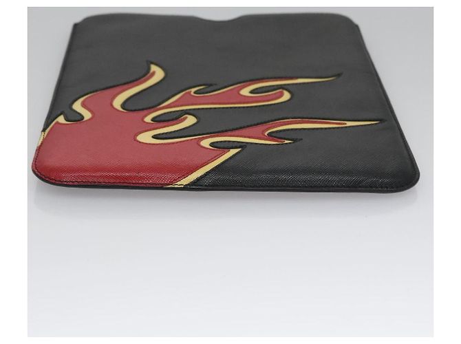 Saffiano PRADA iPad-Hülle aus schwarzem Safiano-Leder Auth bs22372 - Ansicht 6