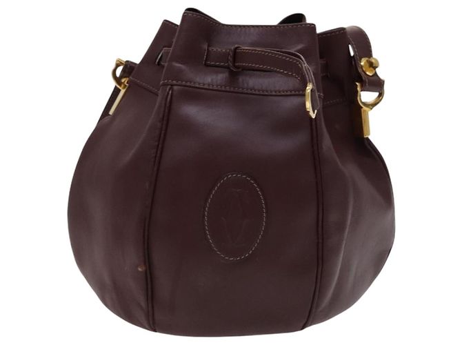 Borsa a spalla CARTIER in pelle rossa Auth ep7404 Rosso - vista 13