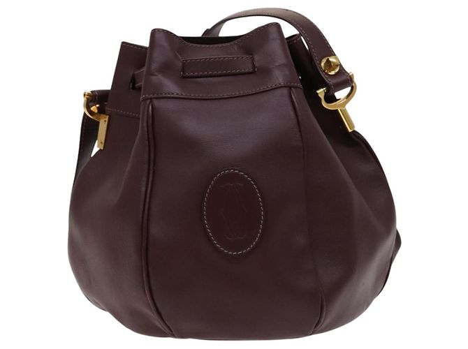 Borsa a spalla CARTIER in pelle rossa Auth ep7404 Rosso - vista 2