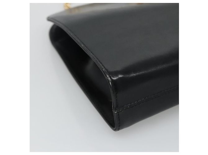 Borsa a spalla in pelle nera e oro Gancini Chain di Salvatore Ferragamo Auth bs22402 Noir Doré - vue 14
