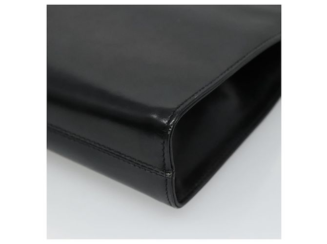 Borsa a spalla in pelle nera e oro Gancini Chain di Salvatore Ferragamo Auth bs22402 Noir Doré - vue 15